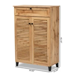 Coolidge Wood 5 Shelf Storage Cabinet Oak Brown - Baxton Studio -HOMCOM Shop GUEST 6e514437 4e65 4362 81cc b0a46d1f5bff