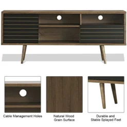 Costway Modern TV Stand/Console Cabinet 3 Shelves Storage Drawer Splayed Leg Wood/Black 17 Costway Modern TV Stand/Console Cabinet 3 Shelves Storage Drawer Splayed Leg Wood/Black -HOMCOM Shop GUEST 6ead3d33 4d2d 4868 b05e 13aee310712b
