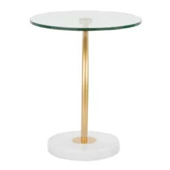 C End Contemporary Table White/Gold - LumiSource -HOMCOM Shop GUEST 6f6e98be 82bd 4be2 8f5b 0f4f0b2ad721