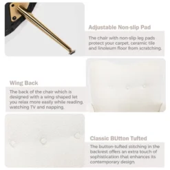 Modern Accent Chair With Golden Metal Legs, High Back Armchair In Teddy Short Plush Particle-ModernLuxe 18 Modern Accent Chair With Golden Metal Legs, High Back Armchair In Teddy Short Plush Particle-ModernLuxe -HOMCOM Shop GUEST 6fd52863 46ac 46f1 81c5 b7e1e89349f8