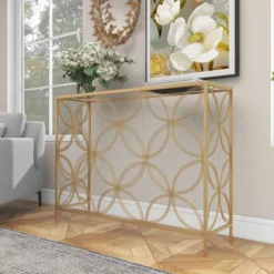 Contemporary Metal Console Table Gold - Olivia & May -HOMCOM Shop GUEST 6fd8382f f513 4883 8015 61081f4a7546