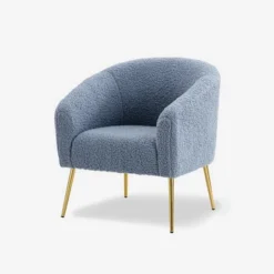 Vicenza Wooden Upholstered Accent Chair Contemporary Living Room Chair Polyester Barrel Chair With Metal Legs For Bedroom | Karat Home -HOMCOM Shop GUEST 70129c26 f830 4043 9d16 42cdec108cbc