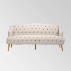 Adelia Contemporary Tufted Sofa Beige - Christopher Knight Home -HOMCOM Shop GUEST 70578adc 78e2 4bac 8aee 40a088121637