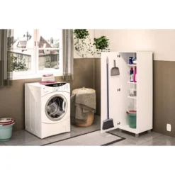 Paris 1 Door Storage Cabinet White - Polifurniture -HOMCOM Shop GUEST 709249a1 f2bd 4860 a7c0 d928cb61584e