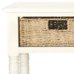 Winifred Wicker Console Table With Storage - White - Safavieh -HOMCOM Shop GUEST 71074866 925c 47d3 9acd 8f04d6e65738