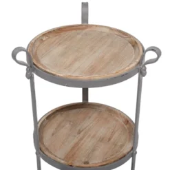 Industrial Metal Round Tiered Table Gray - Olivia & May -HOMCOM Shop GUEST 71bac7d5 1110 47d6 82d0 3b46dcce2fe0