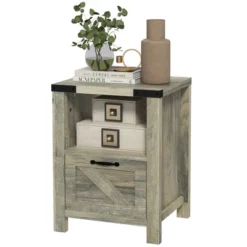 HOMCOM Farmhouse Side Table With 1 Drawer, 1 Open Shelf And Tabletop For Living Room, Gray Oak 9 HOMCOM Farmhouse Side Table With 1 Drawer, 1 Open Shelf And Tabletop For Living Room, Gray Oak -HOMCOM Shop GUEST 72f7c720 daae 4014 97bf cd21ccb4b06b