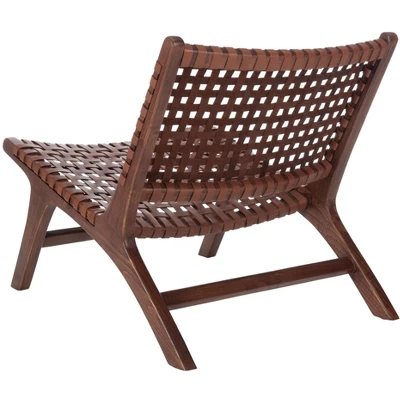 Luna Leather Woven Accent Chair - Safavieh 7 Luna Leather Woven Accent Chair - Safavieh - Image 5