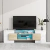 Versatile TV Stand For TVs Up To 80" With 2 Lighted Glass Shelves And LED Color Changing Lights - ModernLuxe -HOMCOM Shop GUEST 73dbd607 3f8b 4066 91ce 84eefc194d51