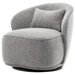 Boucle Upholstered Swivel Barrel Chair - Kinwell 31 Boucle Upholstered Swivel Barrel Chair - Kinwell -HOMCOM Shop GUEST 75169350 6013 4cc4 9503 f06ede87cdaa