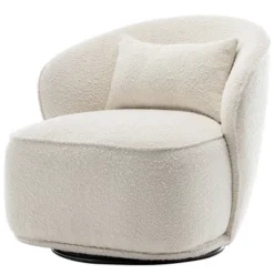 Boucle Upholstered Swivel Barrel Chair - Kinwell 29 Boucle Upholstered Swivel Barrel Chair - Kinwell -HOMCOM Shop GUEST 7575d88f 5513 468f acd2 7fb0776147ae