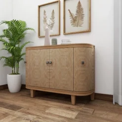 Traditional Carved Wood Curved Cabinet Brown - Olivia & May -HOMCOM Shop GUEST 75d49e93 a5c6 45f4 8d95 1671d7e841c3