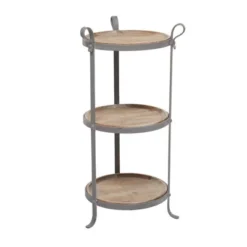 Industrial Metal Round Tiered Table Gray - Olivia & May -HOMCOM Shop GUEST 76e13540 917a 4b53 8824 5458c7e14bd6