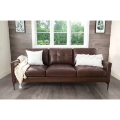 Tangelo Leather Sofa Brown - Abbyson Living