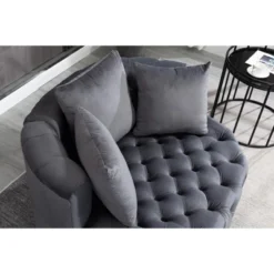 Classical Upholstered Accent Barrel Chair-ModernLuxe -HOMCOM Shop GUEST 783c3147 4738 414e b2cd 8ee220f666d1