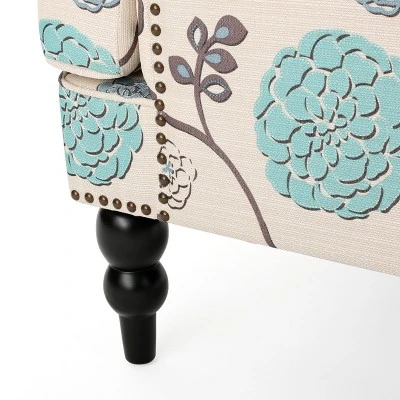 Harrison Tufted Club Chair - White/Blue - Christopher Knight Home 5 Harrison Tufted Club Chair - White/Blue - Christopher Knight Home - Image 3