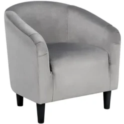 Yaheetech Velvet Club Accent Arm Chair Upholstered Barrel Chair -HOMCOM Shop GUEST 785f10a8 d61f 4272 8925 f5e900946cc6