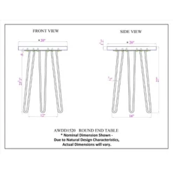 Alaterre Furniture Hairpin Live Edge Round End Table Metal And Wood Natural Brown -HOMCOM Shop GUEST 7a5e24aa b339 4567 8e0a 9402ddc66ad3