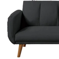 Adjustable Upholstered Sofa With Track Armrests And Angled Legs - Benzara