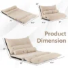 Costway Convertible Lazy Sofa Bed With 42-Level Adjustable Backrest&2 Lumbar Pillows Gray/Beige -HOMCOM Shop GUEST 7c3cc68e 54cd 4eb7 b8f4 e1cbc551c748