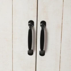 LuxenHome Farmhouse White Wood 2-Door Accent Storage Cabinet. -HOMCOM Shop GUEST 7c653d76 d0b1 47d1 a45f cc4eed660a92