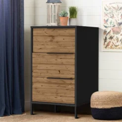 Wood And Metal Office Accent Storage Cabinet With 3 Drawers Brown/Black - The Urban Port -HOMCOM Shop GUEST 7cf1438a d30d 40ad 8c34 6b1e20940f47