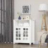 HOMCOM Kitchen Cabinet, Storage Cabinet, Sideboard Buffet Cabinet With Double Glass Doors For Kitchen, Living Room, White -HOMCOM Shop GUEST 7cf1c6df 4ca3 442d a48b c93775ddc50a