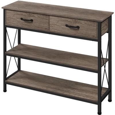 Yaheetech Minimalist 3 Tier Console Table With 2-Drawers & 2-Shelves 9 Yaheetech Minimalist 3 Tier Console Table With 2-Drawers & 2-Shelves - Image 7
