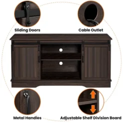 Yaheetech TV Stand Wih Storage, 58" Entertainment Center With Sliding Barn Door -HOMCOM Shop GUEST 7f2c5e52 306a 43c5 b83c 87058fc62fd1