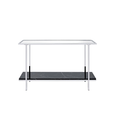 Angwin Console Table Mirrored Faux Marble/Chrome - Acme Furniture 3 Angwin Console Table Mirrored Faux Marble/Chrome - Acme Furniture