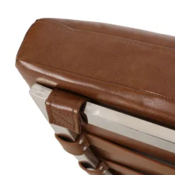 Pearsall Modern Channel Stitch Chaise Lounge Cognac Brown/Silver - Christopher Knight Home -HOMCOM Shop GUEST 8073ee6f 77bb 460b b4be b438c6e71570