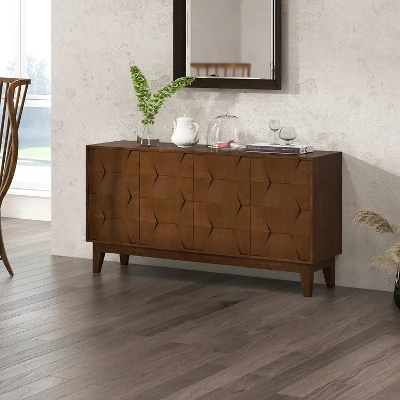 Kamis 60" Morden Storage Sideboard Cabinet With Solid Wood Legs| KARAT HOME 13 Kamis 60" Morden Storage Sideboard Cabinet With Solid Wood Legs| KARAT HOME - Image 11