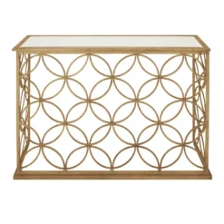 Rectangular Traditional Modern Metal Console Table Gold - Olivia & May