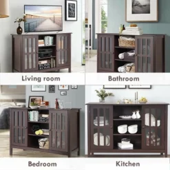 Costway Wood TV Stand Entertainment Media Center Console For TV Up To 50'' -HOMCOM Shop GUEST 8279ed75 af69 404c 9048 07210fd210cd