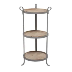 Industrial Metal Round Tiered Table Gray - Olivia & May -HOMCOM Shop GUEST 82a1e673 19d9 4f0d ac6b 3cffb7864972