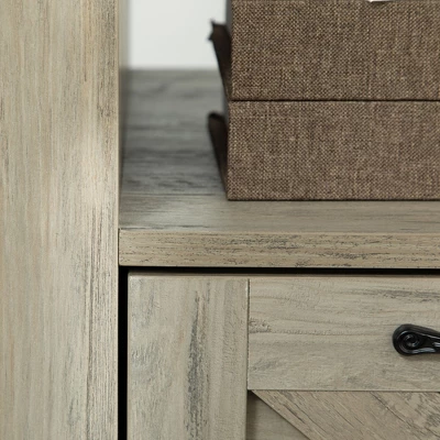 HOMCOM Farmhouse Side Table With 1 Drawer, 1 Open Shelf And Tabletop For Living Room, Set Of 2, Gray Oak 7 HOMCOM Farmhouse Side Table With 1 Drawer, 1 Open Shelf And Tabletop For Living Room, Set Of 2, Gray Oak - Image 5