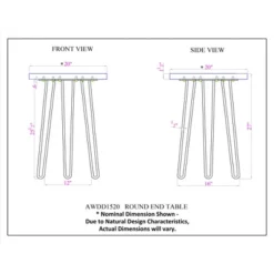 Alaterre Furniture Hairpin Live Edge Round End Table Metal And Wood Natural Brown -HOMCOM Shop GUEST 85b0b43f b9da 4fde ba36 22a852777a6c