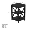 Hastings Home End Table With Two Shelves, X-Leg Design, And Wooden Stand, Black -HOMCOM Shop GUEST 8646fd40 fcd6 4d06 becd 54ab06764deb