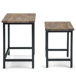 2pc Rhonda Solid Mango Wood Nesting Side Table - Wyndenhall -HOMCOM Shop GUEST 86ecfc71 74b3 4cf7 a8ab 71a0f9d1df75