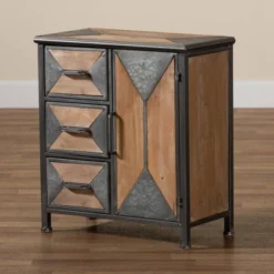 Laurel Wood 3 Drawer Cabinet Gray/Brown - Baxton Studio -HOMCOM Shop GUEST 872f5e6b 6b58 4d9a 98ef 48d977936007