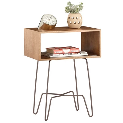 MDesign Modern Farmhouse Home Decor End Table With Fabric Drawer 7 MDesign Modern Farmhouse Home Decor End Table With Fabric Drawer - Image 5