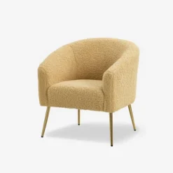Vicenza Wooden Upholstered Accent Chair Contemporary Living Room Chair Polyester Barrel Chair With Metal Legs For Bedroom | Karat Home -HOMCOM Shop GUEST 88a9eab4 d89c 4821 b758 d9b67e50e00c