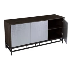 Spilscar Contemporary Storage Cabinet Brown With Silver - Aiden Lane -HOMCOM Shop GUEST 89d22217 a139 4da4 a3d3 7ceb3ac5fae2