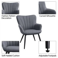 Yaheetech Fabric Upholstered Accent Chair Armchair For Living Room -HOMCOM Shop GUEST 89ec1cd1 e84b 47cd ab5e ee4c0a282e76