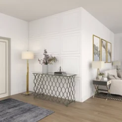 Contemporary Metal Pattern Console Table Silver - Olivia & May -HOMCOM Shop GUEST 8a3cf327 083d 4886 bc99 20d5b6f2d514