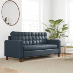 76” Brynn Upholstered Square Arm Sofa With Buttonless Tufting - Brookside Home -HOMCOM Shop GUEST 8a507d77 e6a3 4127 9cec 6d0589df1696