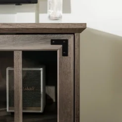 Avalene Modern Farmhouse 4 Door Glass Window Pane TV Stand For TVs Up To 65" - Saracina Home -HOMCOM Shop GUEST 8add274a 939f 41b2 a6a5 6c0cfc326aa3