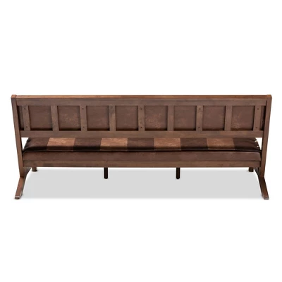 Rovelyn Faux Leather Finished Wood Sofa Brown - Baxton Studio 10 Rovelyn Faux Leather Finished Wood Sofa Brown - Baxton Studio - Image 8