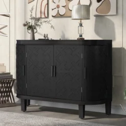 Accent Storage Cabinet Wooden Sideboard Cabinet With Antique Pattern Doors-ModernLuxe -HOMCOM Shop GUEST 8b4e0463 ade2 400f 929f 281054990952