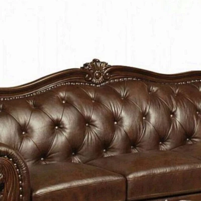 94" Anondale Sofa Espresso Top Grain Leather Match/Cherry - Acme Furniture 6 94" Anondale Sofa Espresso Top Grain Leather Match/Cherry - Acme Furniture - Image 4